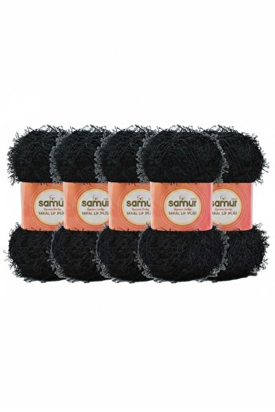 Samur 5 bucăți SP-Samur Fire de fibră pentru barbă 430 Negru-100 gr-100 mt