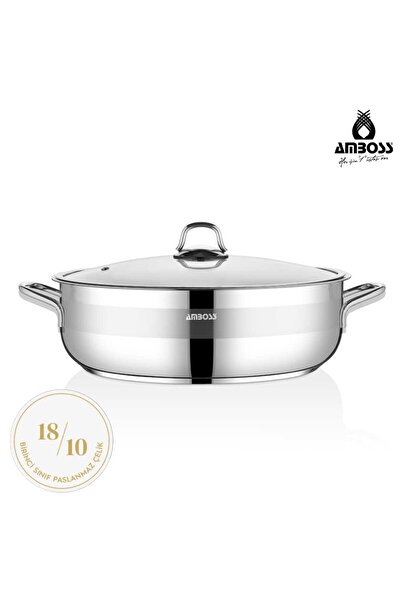 Amboss SHALLOW PAN -STANLESS STEEL-GLASS LİD-3.5LT