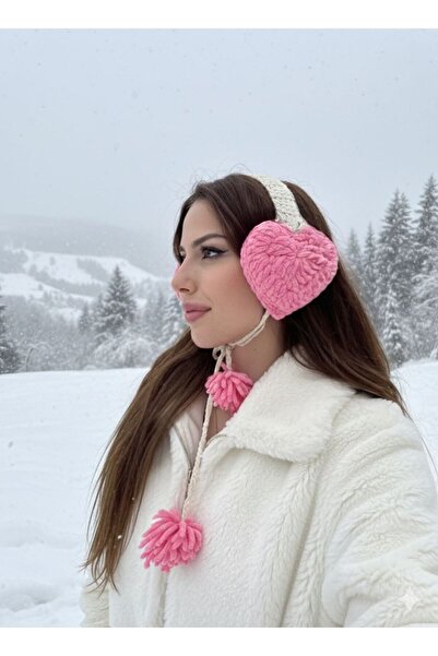 Leila Design Zara Model Pink Heart Knit Earphones