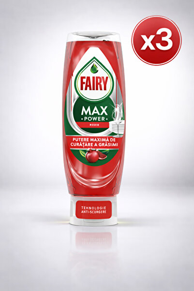 Fairy Pachet 3X - Max Power Detergent de Vase Rodie 545 ml – Degresare Puternică