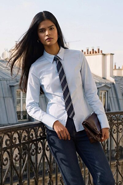 DeFacto Fitted Poplin Shirt G7782Ax26Sp