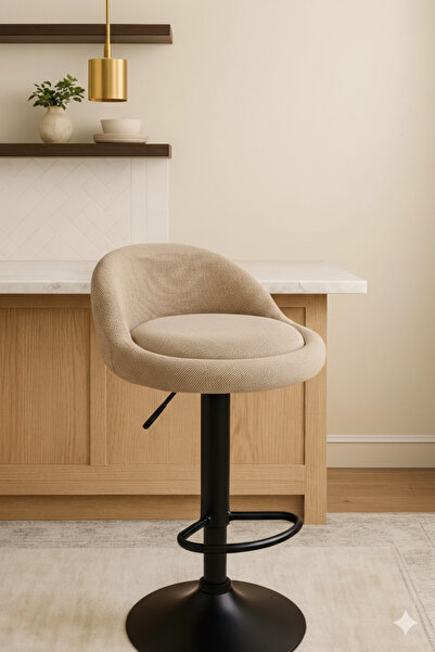 SADANHOME Adjustable piston bar stool with footrest - Modern swivel stool, hy...