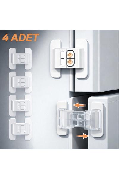 FİX ERA 4 Adet Buzdolabı Çekmece ve Dolap Kapağı Çocuk Kilidi