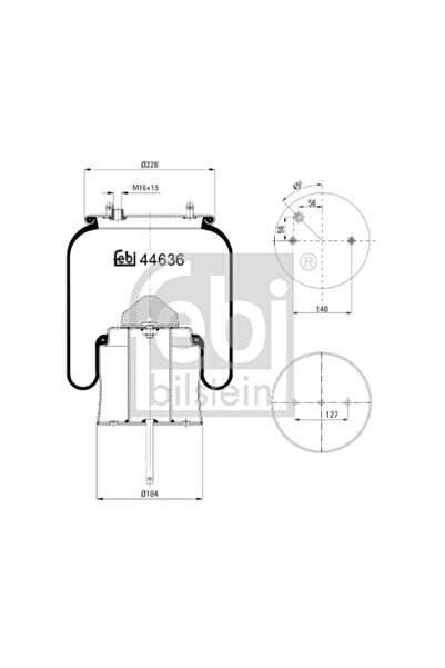 FEBI BILSTEIN Burduf Suspensie Pneumatica Puntea Spate Scania 2 - Series/K - ...