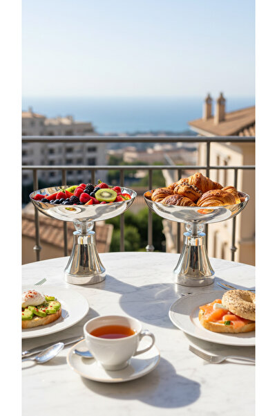 Generic A luxurious crystal serving stand with an elegant metal base to add a...