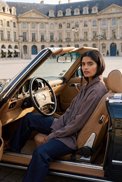 DeFacto Oversized Checkered Poplin Shirt G7866Ax26Sp