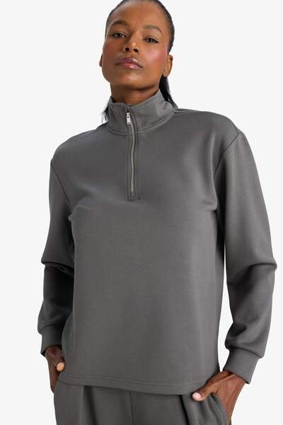 DeFacto Oversized Zippered Modal Sweatshirt D7126Ax26Sp