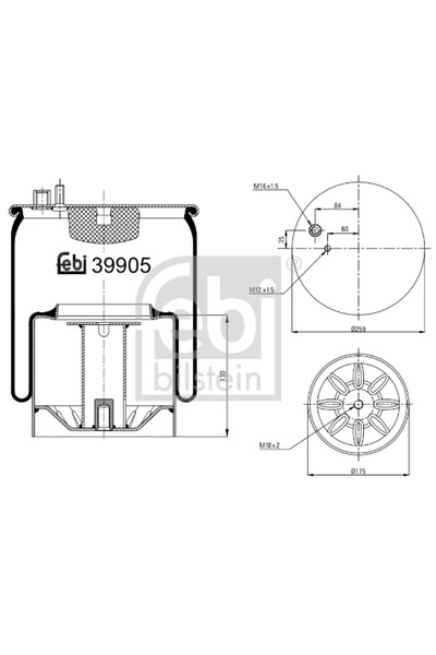 FEBI BILSTEIN Въздушни окачващи маншони заден десен мост Man Foc/L2000