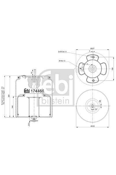 FEBI BILSTEIN Въздушни окачващи маншони на предния мост на Volvo Fh/Fm