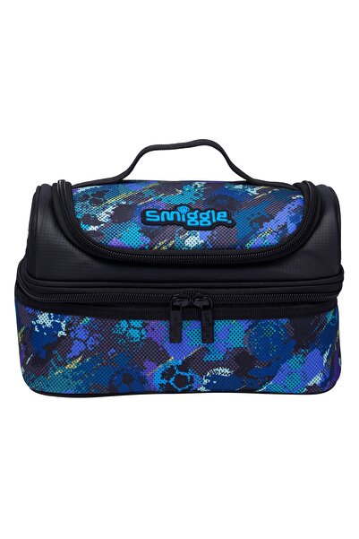 SMIGGLE Trailblazer Double Decker Lunchbox – Black Double Layer, Two-Tiered L...