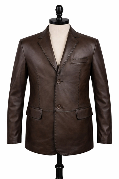 DESAR ERKEK HAKİKİ PUNTOLU BLAZER DERİ CEKET