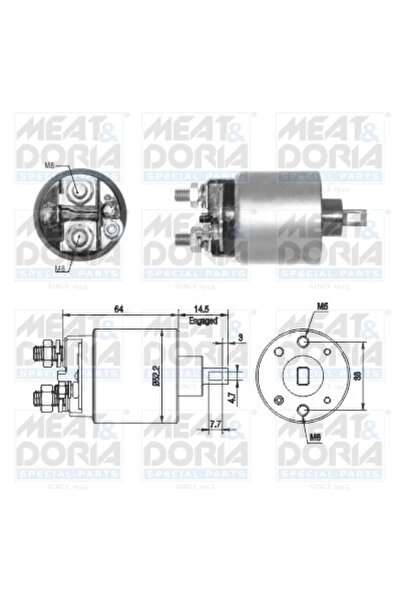 MEATDORIA Electromotor cu solenoid Nissan 10-Trail 2/Qashqai 1/Tiida Renault ...