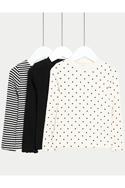 Marks & Spencer 3’lü Pamuk Karışımlı Üst (2-8 Yaş)