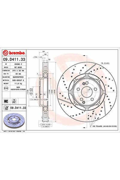 Brembo Set Discuri Frana Mercedes-Benz Gle 2019-2023
