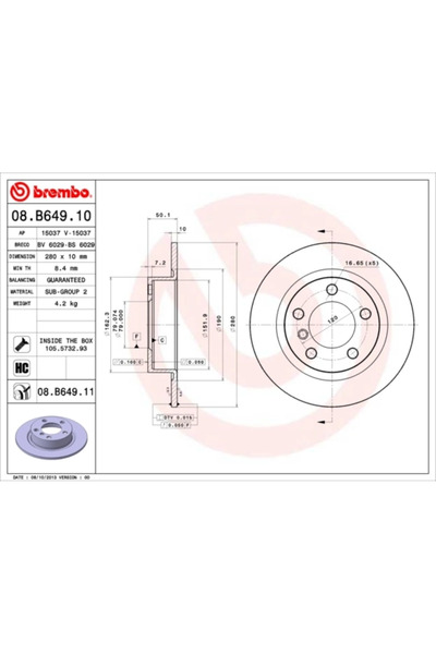 Brembo Disc Frana Mini Mini Countryman/Mini Paceman