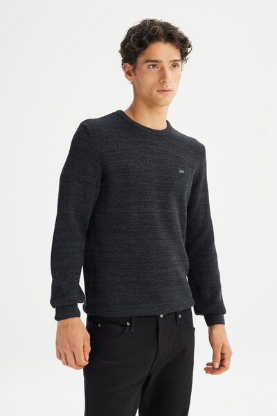 Lee Regular Fit Regular Cut Crew Neck Anthracite Sweater
