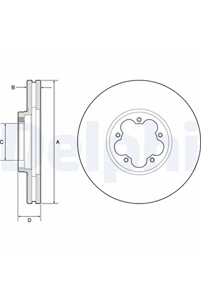 DELPHİ Спирачен диск Ford Tourneo Custom V362 Bus/Transit Custom V362 Bus/Tra...