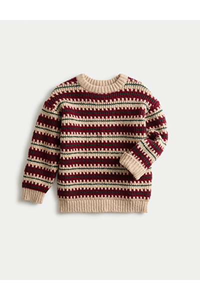 Marks & Spencer Pamuk Karışımlı Çizgili Kazak (2-8 Yaş)