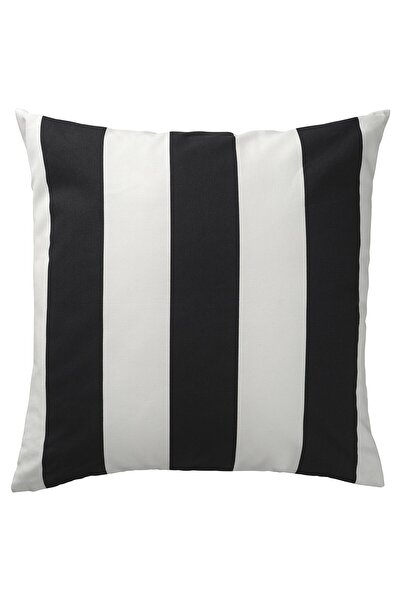IKEA SLÅNHÖSTMAL Cushion Cover, Black/White Striped, 50 x 50 cm
