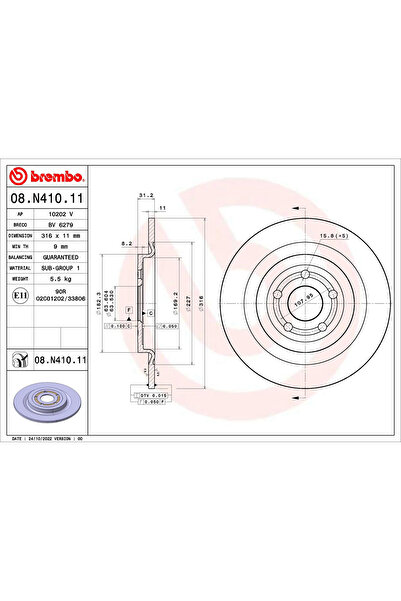 Brembo Disc Frana Ford Usa Mustang Mach-E
