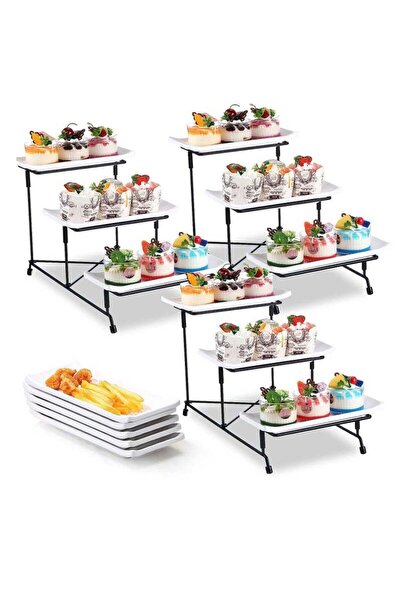 Arabest 3 Tier Serving Stand Collapsible Sturdier Rack for Fruit Dessert Pres...