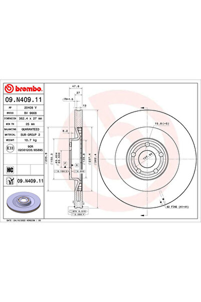 Brembo Disc Frana Ford Usa Mustang Mach-E