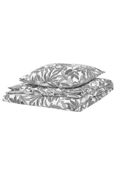 IKEA BROKDRACENA Duvet cover + pillowcase, white/black, 150 x 200/50 x 60 cm