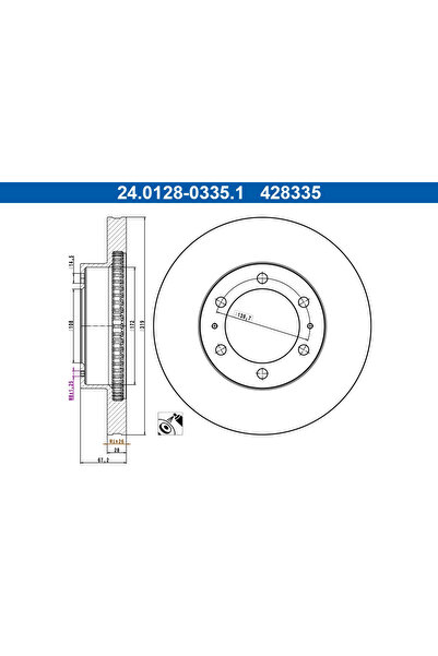 Ate Disc Frana Toyota Fortuner/Hilux 7 Pick-Up/Hilux 7 Platou / Sasiu