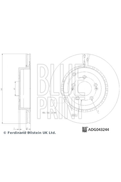 BLUE PRİNT Disc Frana Puntea Spate Kia K9 2/Stinger