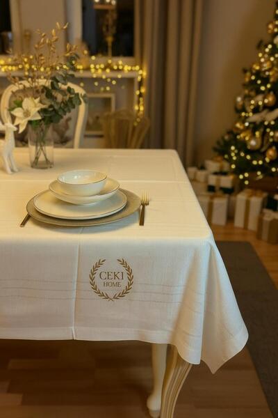 Ceki Home Față de masă elegantă – Față de masă 160×220 / Față de masă Ecru, ț...