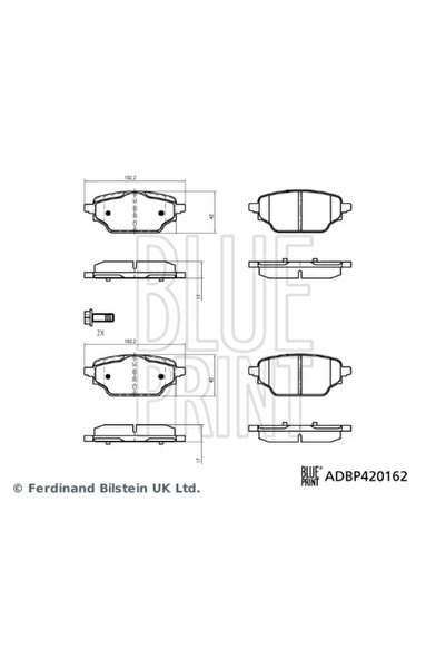 BLUE PRİNT Set Placute Frana Frana Disc Puntea Spate Renault Kangoo 3 Autouti...