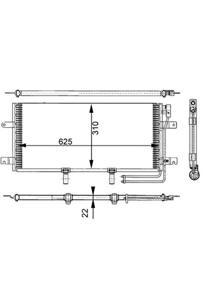 MAHLE Condensator Climatizare Vw California T4 Camper/Transporter T4 Bus/Tran...