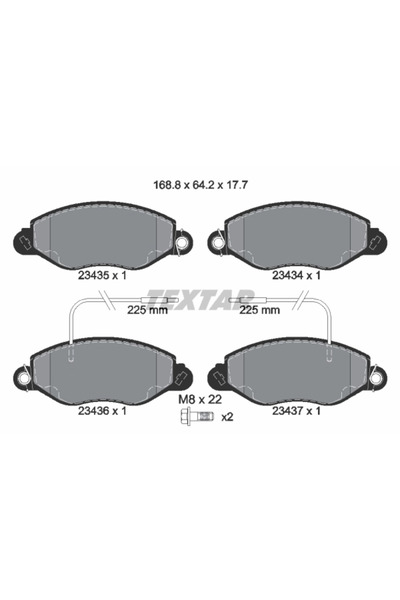Krieger Set Placute Frana Frana Disc Nissan Cabstar E 1998-2006