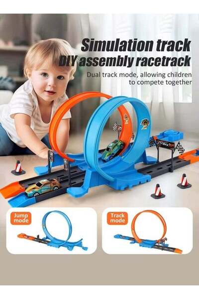 Generic 32Pcs Track Launch Toy Car Set Two-Player Competitive Track Racing To...