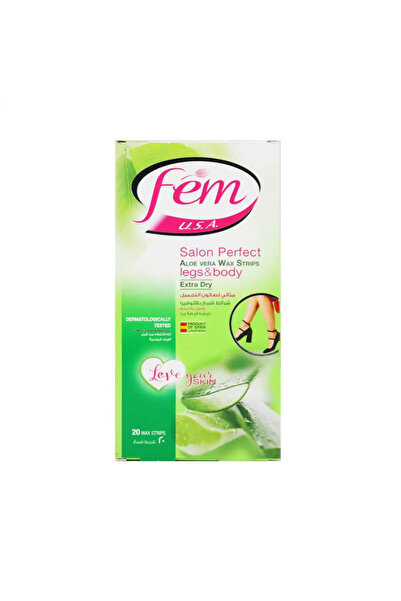 Fem Salon Perfect Aloe Vera Wax Strips Legs and Body- 20 Strips