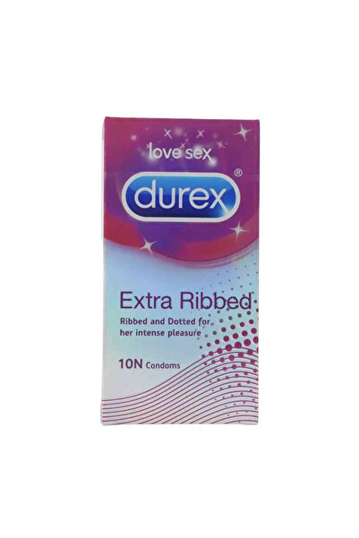Durex واقيات ذكرية مضلعة ومنقطة إضافية لمتعة فائقة لها - 10 قطع