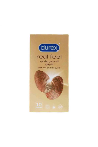 Durex واقيات ذكرية تحاكي ملمس الجلد الطبيعي - عبوة من 10 قطع