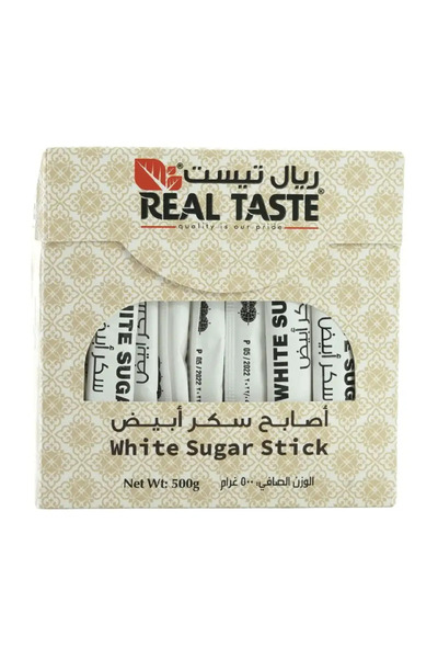 REAL TASTE أعواد سكر بيضاء، علبة أعواد سكر - 500 غرام