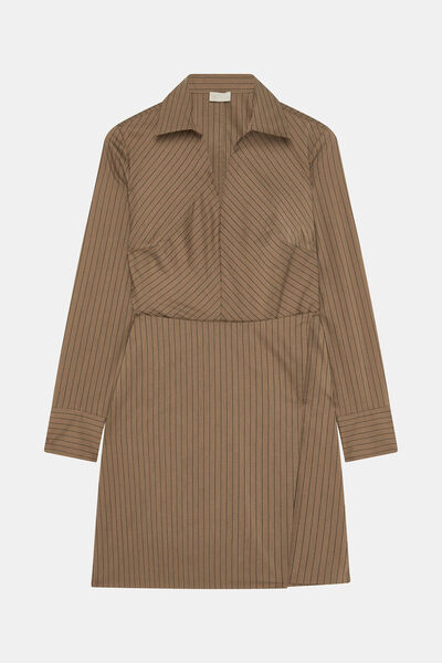 W Collection KAHVERENGİ ÇİZGİLİ ELBİSE