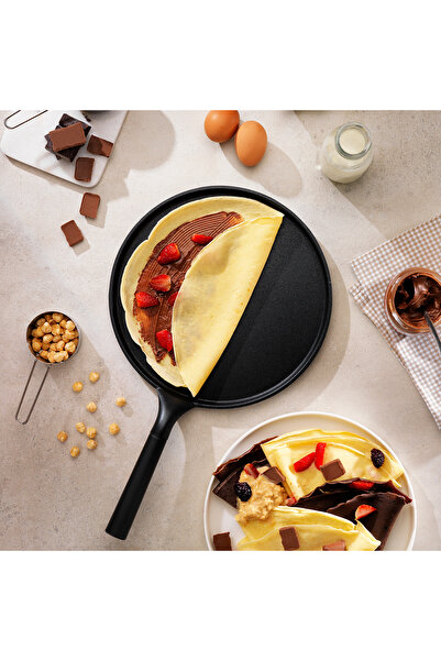 Schafer Pro Cast Cast Iron Crepe Pan 28 Cm-Black