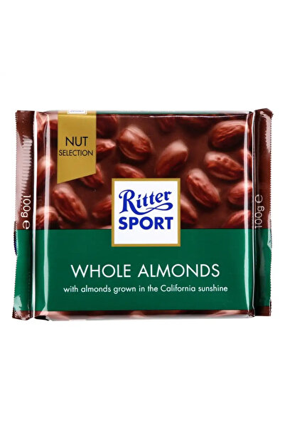 Ritter Sport شوكولاتة اللوز الكاملة - 100 غرام