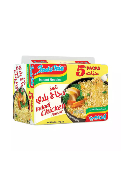 İndomie نودلز سريعة التحضير بنكهة الدجاج البلدي - 5 × 70 غرام