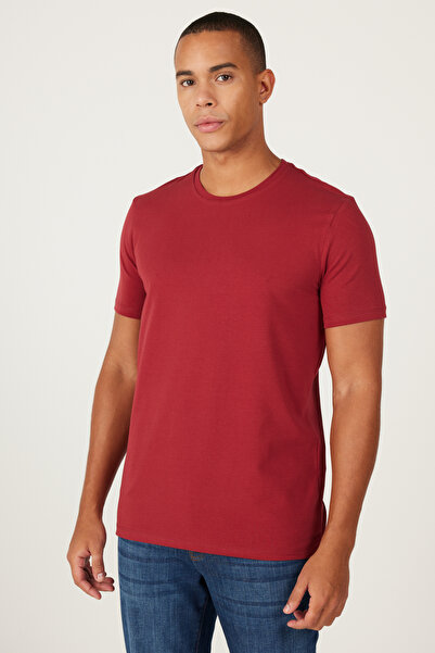 ALTINYILDIZ CLASSICS Men's Claret Red 360 Degree All Direction Stretch Slim F...