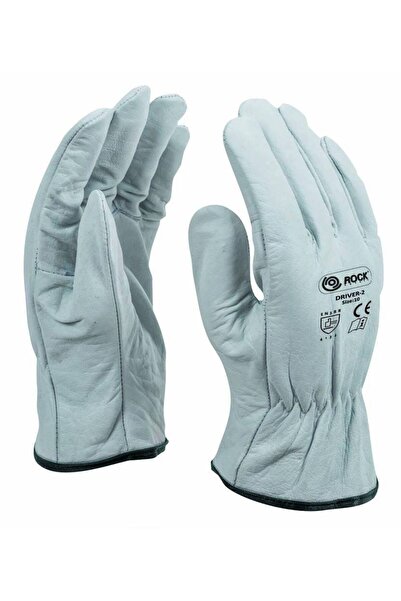 Rock Safety Driver2-Protective gloves, made of cowhide leather, gray, for dri...