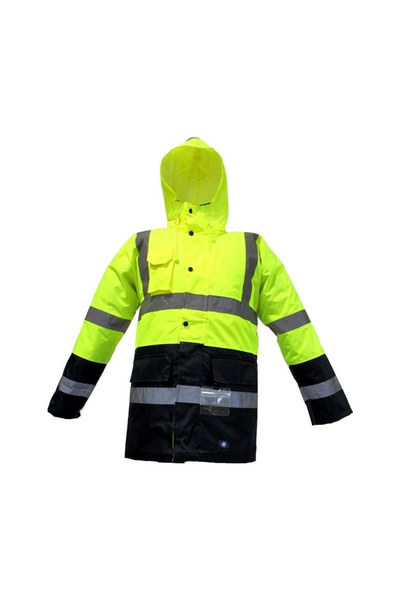 Junior JN1013 Waterproof Fosforlu Oxford Parka Sarı Lacivert XXXL beden