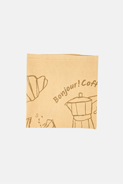 Muy Mucho 2 Pcs Graphic Print Kitchen Napkins, Tan