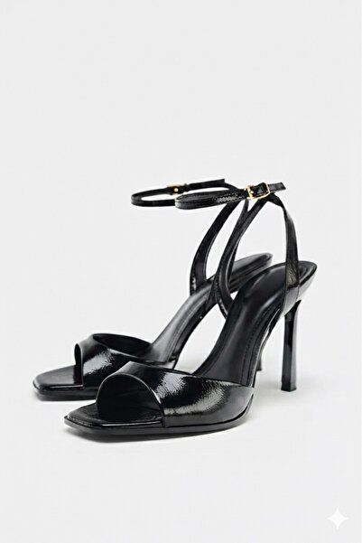 HVZ Exclusive حذاء نسائي أسود بكعب عالٍ وحزام للكاحل، مناسب للخطوبة، والوعد، ...