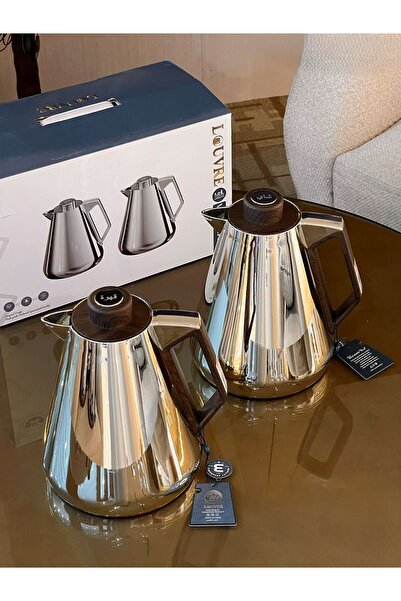 lovure طقم ترامس للشاي والقهوة ستيل بتصميم أنيق حجم 1/1 لتر