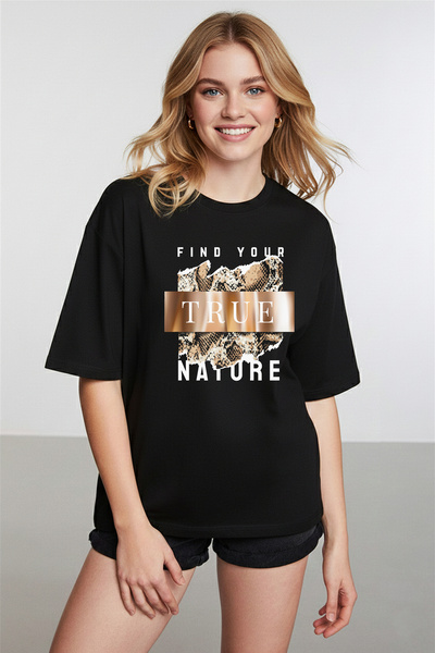 caddekombin Motto pentru femei, scris, modern, cu tematică naturală, negru tr...