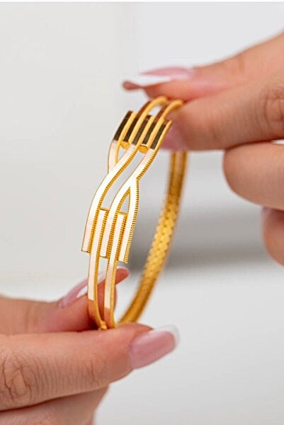 Çgk Çiğdem Gürel Kuyumculuk Modern Akış Tasarımlı Ajda Kaburga Altın Kelepçe ...